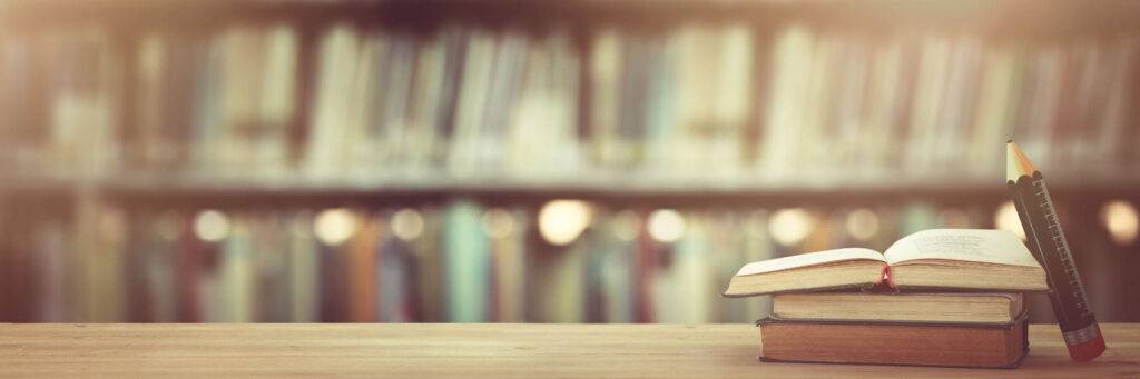 image of library books on shelf